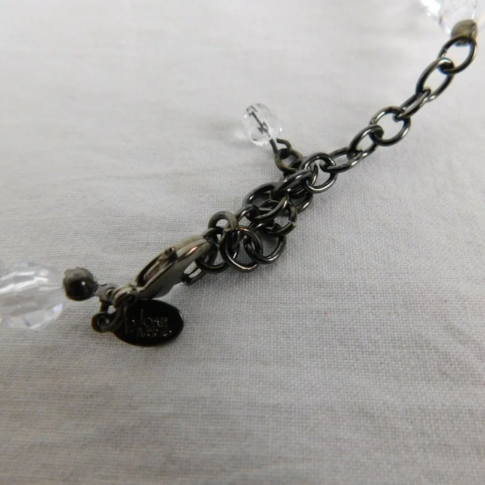 Joan Rivers Classics Collection Costume Necklace Clear Acrylic Faceted Lg Bead - Picture 3 of 8